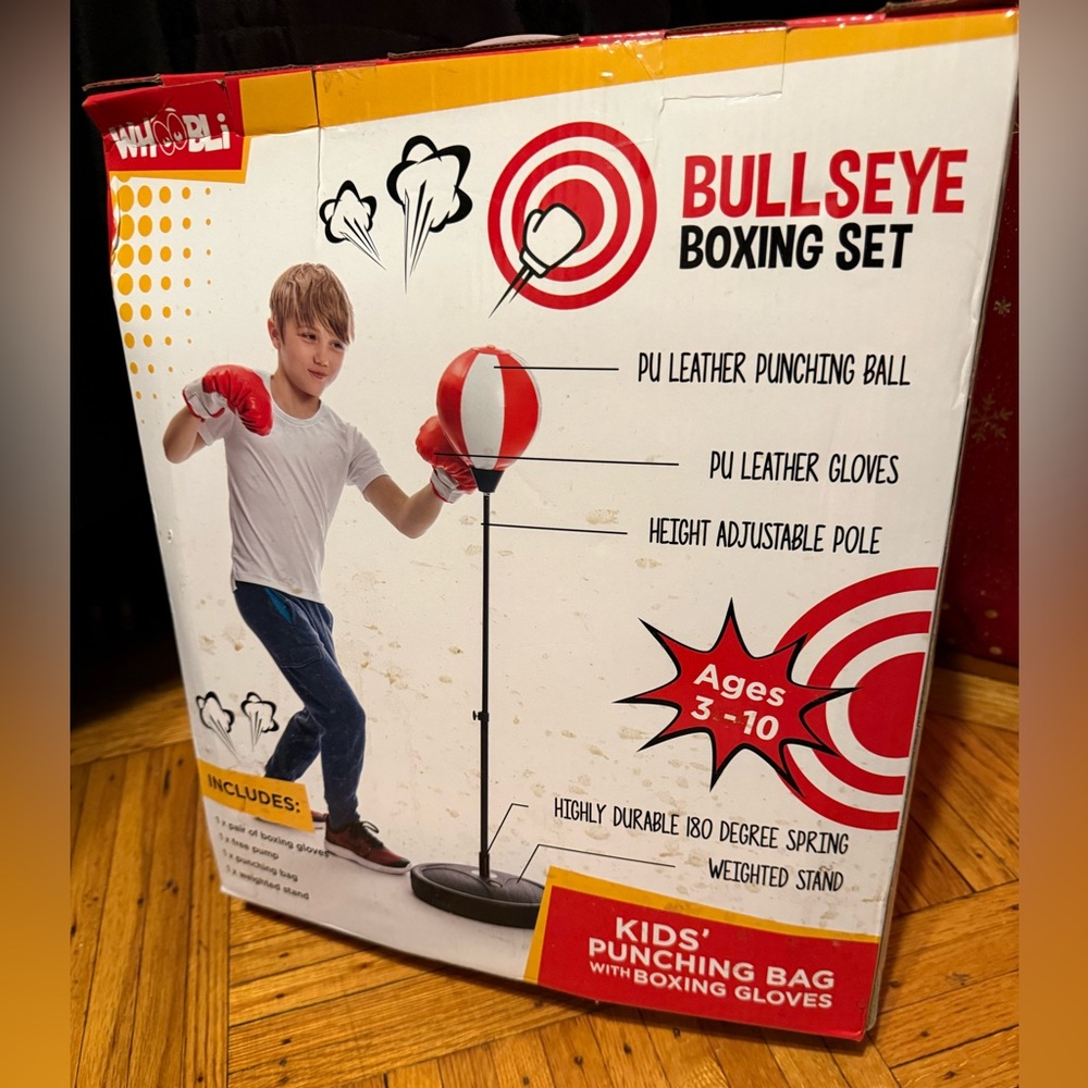Kids Punching Bag with Boxing Gloves - Red